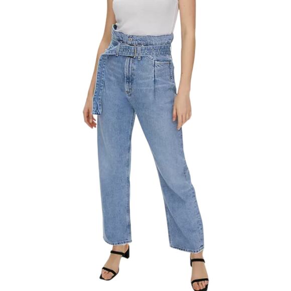 Agolde Reworked 90's Jeans Cinched High Rise Straight 29 New Revival Denim NWT - Picture 1 of 9